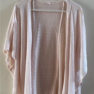 Maurices Blush Open-Front Lace-Back Knit Cardigan. Size L